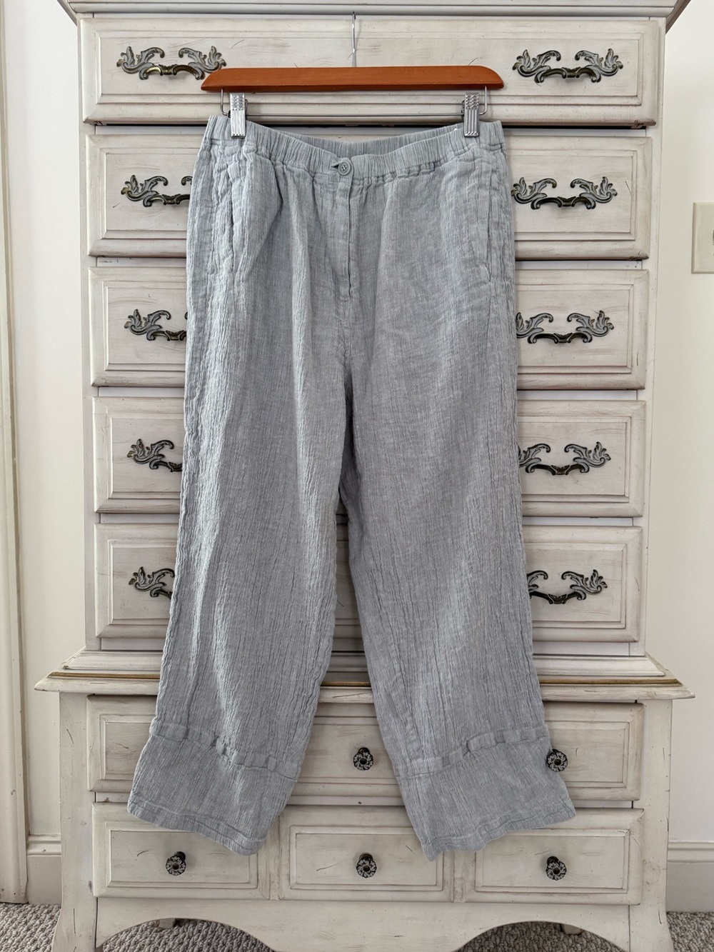 Poetry Grey Linen Lagenlook Pants